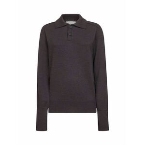 Studio Nicholson Women Brown Extra Fine Merino Wool Knit Sark Polo Shirt